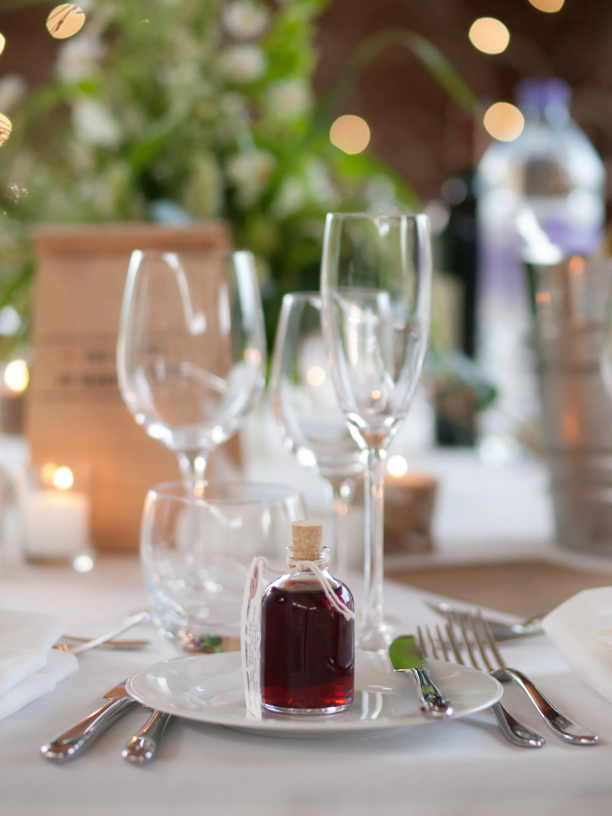 Place setting at a wedding